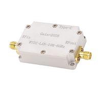 Headerbs Flatness Amplifier 20DB Gain LNA Low Noise Amplifier, Aluminum Alloy, 10M-6GHz Frequency Range, Ideal for FM Radio and GPS Applications