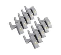 Headerbs Hinge LED Light ABS Cabinet Hinge Sensor Light 10 Pack 3 LED Beads 12V 23A Battery Powered for Kitchen Cabinet Wardrobe Closet Cupboard Home Use (White)