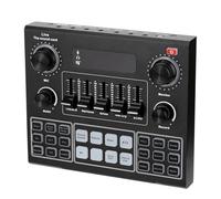 Headerbs Intelligent Sound Card, ABS Steel Zinc Alloy, Live V9 Sound Card, DSP Technology, Dual Microphone Support, Great for Streaming and Recording (Silver)