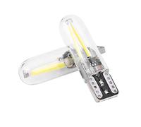 Headerbs LED Bulbs, Pair of 8-28V W5W T10 Glass COB Filament LED Car Interior Reading DRL Turn Bulb (White Light)