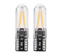 Headerbs LED Bulbs, Pair of 8-28V W5W T10 Glass COB Filament LED Car Interior Reading DRL Turn Bulb (Yellow Light)