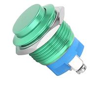 Headerbs Metal Push Button Switch, 16mm High Head Self Reset Stainless Steel for Industrial Control Panels (Green)