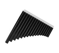 Headerbs Pan Flute C Key ABS Musical Instrument 16 or 18 Pipes with Padded Carrying Bag Easy Blow Mouthpiece and Manual for Beginners Adults Teaching Staff Music Practice (Black)
