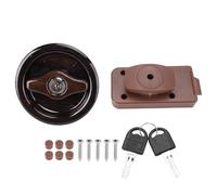 Headerbs RV Bathroom Door Lock Round Knob, 24-45mm Door Thickness | ABS Plastic, , Privacy Keyed, Screws, RV Locking Knob Set, Yacht Camping, 24-45mm Door Fit