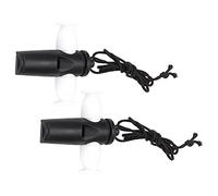 Headerbs Samba Whistle Set, ABS Flute Pipe with Nylon Rope, 2 Pcs Black White, Easy Play Small Holes for Kids Children Teachers Coaches Sports Class Outdoor Use