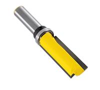 Headerbs Straight Router Bits Flush Trimming Drill Bit, Carbide Alloy Woodworking Tool with Top Guide and Bottom Bearing, 1/4 Shank 2 Inch Trim for Slot Milling on Solid Wood