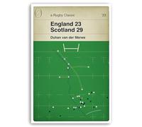 Headfuzz by grimboid shop Duhan van der Merwe Try - England 23 Scotland 29 - Scotland win at Twickenham - Six Nations 2023 - Book Cover Print - Various Sizes (148 x 105mm - A6 Postcard)