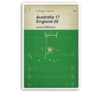 Headfuzz by grimboid shop Jonny Wilkinson Drop Goal - Scoreline Edition - England v Australia - World Cup Final 2003 - Book Cover Print - Various Sizes (297 x 420mm - UK A3)