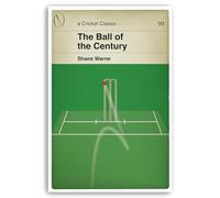 Headfuzz by grimboid shop Shane Warne Wicket - The Ball of the Century - Gatting Ball - England v Australia 1993 - Cricket Book Cover Poster - Various Sizes (105 x 148mm - Postcard)