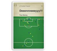 Headfuzz by grimboid shop Watford goal v Leicester City - Troy Deeney - Championship Play Off Semi Final 2013 - Book Cover Goal Poster - Various Sizes (210 x 297mm - UK A4)