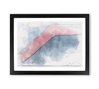 Heading Down In Abstract Modern Art Framed Wall Art Print, Ready to Hang Picture for Living Room Bedroom Home Office Décor, Black A3 (46 x 34 cm)
