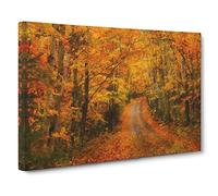Heading Into The Forest Canvas Print | Gallery Wrapped 30mm Frame Wall Art | 24x16 inches | Ready to Hang | Modern Landscape Picture | Living Room Bedroom Lounge Office