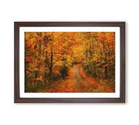 Heading into The Forest Painting Framed Print | A2 Walnut Framed Wall Art | Ready to Hang | Modern Landscape Picture | Living Room Bedroom Lounge Office