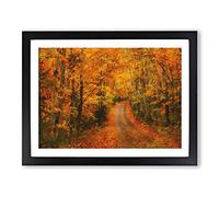 Heading Into The Forest Painting Modern Art Framed Print | A3 Black Framed Wall Art | Ready to Hang | Modern Landscape Picture | Living Room Bedroom Lounge Office