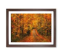 Heading Into The Forest Painting Modern Art Framed Wall Art Print, Ready to Hang Picture for Living Room Bedroom Home Office Décor, Walnut A2 (64 x 46 cm)