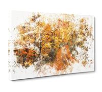 Heading Into The Forest Watercolour Modern Canvas Wall Art Print Ready to Hang, Framed Picture for Living Room Bedroom Home Office Décor, 24x16 Inch (60x40 cm)