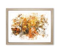 Heading Into The Forest Watercolour Modern Framed Print | A3 Oak Framed Wall Art | Ready to Hang | Modern Landscape Picture | Living Room Bedroom Lounge Office