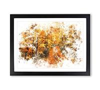 Heading Into The Forest Watercolour Modern Framed Print | A4 Black Framed Wall Art | Ready to Hang | Modern Landscape Picture | Living Room Bedroom Lounge Office