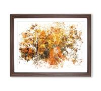 Heading Into The Forest Watercolour Modern Framed Wall Art Print, Ready to Hang Picture for Living Room Bedroom Home Office Décor, Walnut A4 (34 x 25 cm)