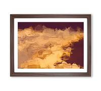 Heading Into The Surf In Abstract Modern Art Framed Wall Art Print, Ready to Hang Picture for Living Room Bedroom Home Office Décor, Walnut A4 (34 x 25 cm)