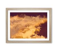 Heading Into The Surf In Abstract Modern Art Framed Wall Art Print, Ready to Hang Picture for Living Room Bedroom Home Office Décor, Oak A4 (34 x 25 cm)