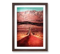 Heading to Death Valley in Abstract Framed Print | A2 Walnut Framed Wall Art | Ready to Hang | Abstract Landscape Picture | Living Room Bedroom Lounge Office