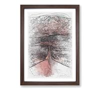 Heading to Death Valley Sketch Framed Print | A2 Walnut Framed Wall Art | Ready to Hang | Modern Landscape Picture | Living Room Bedroom Lounge Office