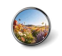 Heading to The Flower Field Button Pins 1" Round Badge Brooch