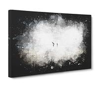Heading to the Surf Paint Splash Canvas Print | Gallery Wrapped 30mm Frame Wall Art | 30x20 inches | Ready to Hang | Coastal Seascape Picture | Living Room Bedroom Lounge Office