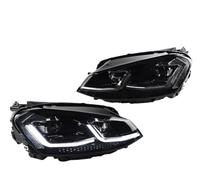 Headlamp Assembly 2pcs For Golf 7 MK7 Hid H7 For Golf 7.5 R LINE 2013-2017 LHD Or RHD Car LED DRL Hella 5 Xenon Lens Headlight Accessories Car Front Lamps(Red line,LHD)