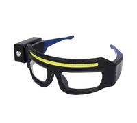 Headlamp Glasses Rechargeable LED Headlight Glasses with Motion Sensor Plastic Frame 800mAh Battery Hands Free Lighting for Running Camping Fishing Cycling Hiking (Blue)