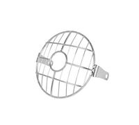 Headlamp Guards Protectors Universal 6.5" Metal Motorcycle Headlight Mesh Grill Guard Black Grid Headlamps Covers(C Style Chrome)