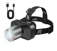 Headlamp Rechargeable - Bright Headlamp | Lightweight Ultra Bright Zoomable Beam 90 Degree Angle Adjustable Headlight for Hiking Fishing Backpacking Hunting