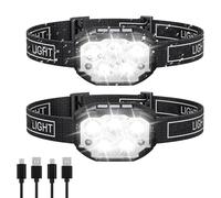 Headlamp Rechargeable, Outdoor Head Lamp, 350 Lumen Motion Sensor Rechargeable LED Flashlight with Red Light 6 Modes for Fishing Night Dog Walking Jogging Hiking Camping Running Hunting