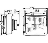 HELLA 1AA 004 109-041 Halogen-Headlight - 12/24V - Reference number: 10 - Fitting - Lens Colour: transparent - Plug: Blade Terminal - Right Front/Left Front