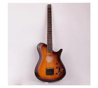 Headless Electric Guitar 24 Frets Headless Silent Left/right Hand Travel Mini Portable Built In Effector Electric Acoustic Guitar (Color : Right 02)