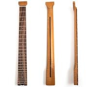 Headless Electric Guitar Neck 24 Frets Roasted Flame Maple with Rosewood Fingerboard - Bolt-On Replacement Neck Compatible with Most Headless Electric Guitars