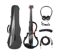Headless Electric Violin 4/4 Carbon Fiber Fiddle Electric Violin With Bow Carry Case Headphone Cable Shoulder Rest