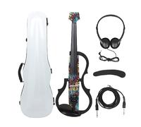 Headless Electric Violin 4/4 Carbon Fiber Fiddle With Bow Carry Case Headphone Cable Shoulder Rest Violin Parts Accessories