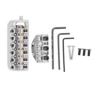 Headless Guitar Bridge Tailpiece 6 String Saddle with Involved String Device Universal Accessories for Electric Guitar Zinc Alloy Iron Material Complete Installation Kit (Silver)
