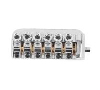 Headless Guitar Bridge Tailpiece 6 String Saddle with Worm Involved String Device Universal Accessories Silver (Silver)