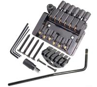 Headless Guitar Tremolo for bridge Kit 6 String Roller Saddle Design for Solid Body Electric Guitar Upgrade Hardware Black 83mm