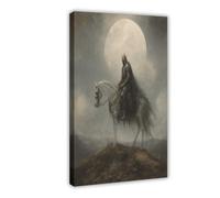 Headless Horseman Canvas Wall Art, Haunted Horseback Legend Bedside