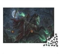Headless Horseman Fiery Skull Rider 1000 Pieces Jigsaw Puzzle, Puzzle Night