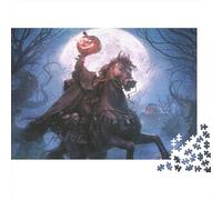 Headless Horseman Jigsaw Puzzles Puzzles for Adults Kids. 1000 Piece Full Moon Whimsical Challenge Toy Educational Games Home Decoration for Adults& Kids Age 14 Years Up 1000pcs (75x50cm)