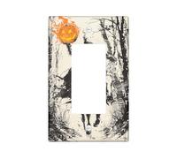 Headless Horseman Light Switch Cover Plates/Outlet Covers, Black and Orange Halloween Decor, Gothic Spooky Theme for Seasonal Wall Accents, Thermoplastic Wall Plates, Standard Size Single Rocker