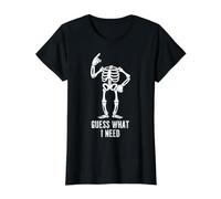 Headless Skeleton Guess What I Need Value Graphic T-Shirt, Women, Black, M