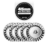 Headley Tools 45mm Medium Wave Rotary Blade(Pack of 5) Pinking Blade for Quilting,Scrap Booking,Leather,Vinyl etc (Quantity 5pcs,45mm Wave) W5 Medium