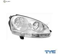 TYC Headlight 20-0317-25-2 for VW Golf V (1K1) 2003-2008