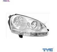 TYC Headlight 20-0317-25-2 for VW Golf V (1K1) 2003-2008